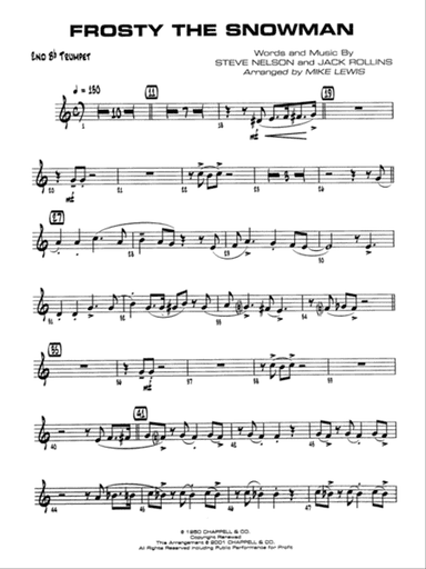Frosty the Snowman: 2nd B-flat Trumpet