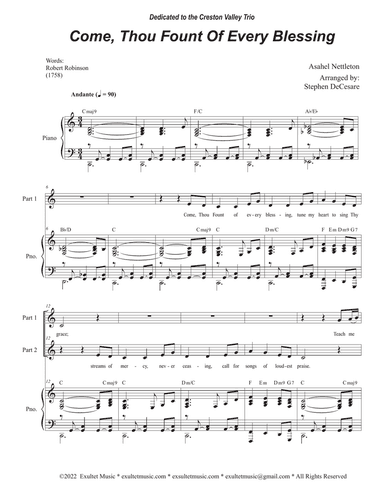 Come, Thou Fount Of Every Blessing (2-part choir)