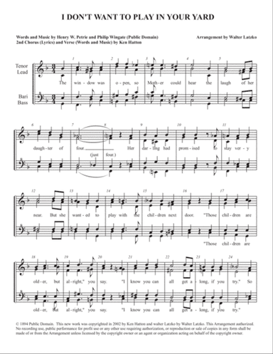 I DON'T WANT TO PLAY IN YOUR YARD