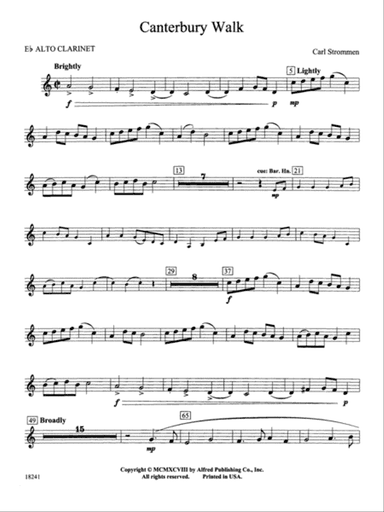 Canterbury Walk: E-flat Alto Clarinet