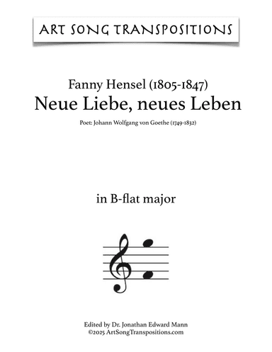 HENSEL: Neue Liebe, neues Leben (transposed to G major)