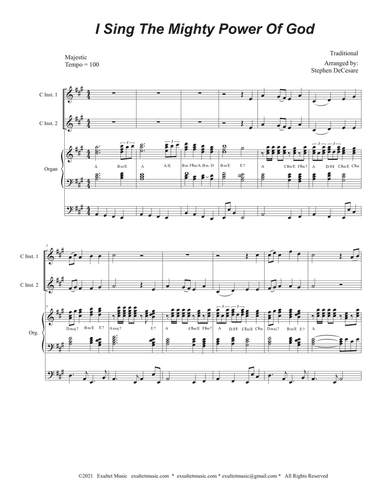 I Sing The Mighty Power Of God (Duet for C-Instruments - Organ accompaniment)