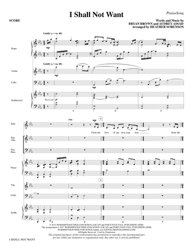 I Shall Not Want - Full Score