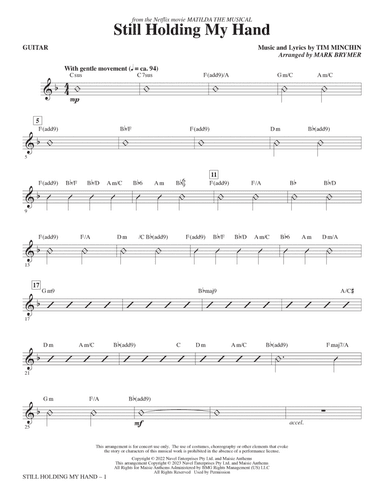 Still Holding My Hand (from Matilda The Musical) (arr. Mark Brymer) - Guitar