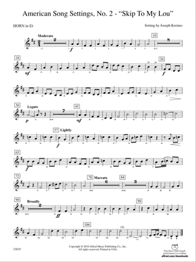 American Song Settings, No. 2: (wp) 1st Horn in E-flat