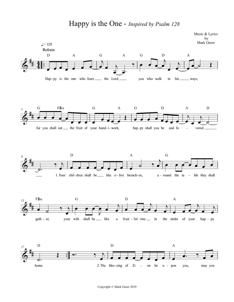 Happy is the One - Inspired by Psalm 128