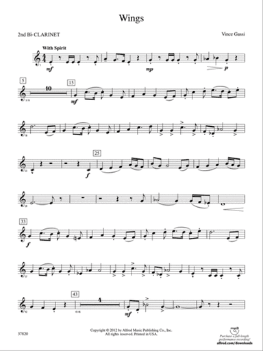 Wings: 2nd B-flat Clarinet