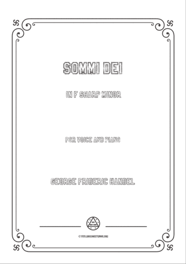 Handel-Sommi Dei in f sharp minor,for Voice and Piano
