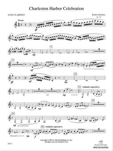 Charleston Harbor Celebration: 3rd B-flat Clarinet