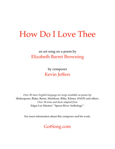 How Do I Love Thee