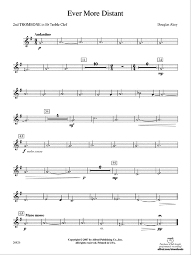 Ever More Distant: (wp) 2nd B-flat Trombone T.C.