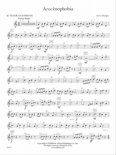 Arocknophobia: B-flat Tenor Saxophone