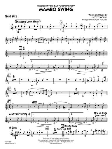 Mambo Swing (arr. Roger Holmes) - Tenor Sax 1