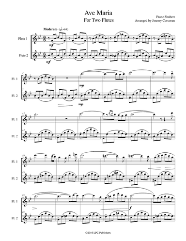 Ave Maria for Two Flutes