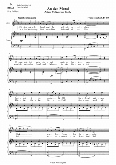 An den Mond (D. 259) (D Major)