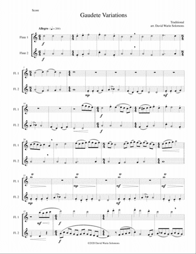 Gaudete Variations for flute duo