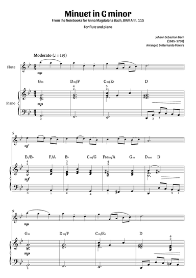 Minuet in G minor (flute and piano)
