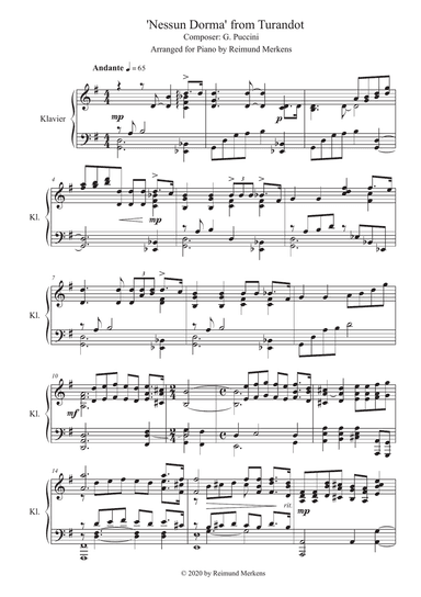 Nessun Dorma (Aria from opera 'Turandot' by G. Puccinni)