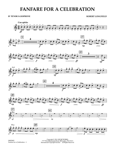 Fanfare For A Celebration - Bb Tenor Saxophone