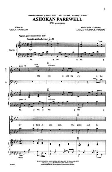 Ashokan Farewell (from "The Civil War," a Film by Ken Burns)