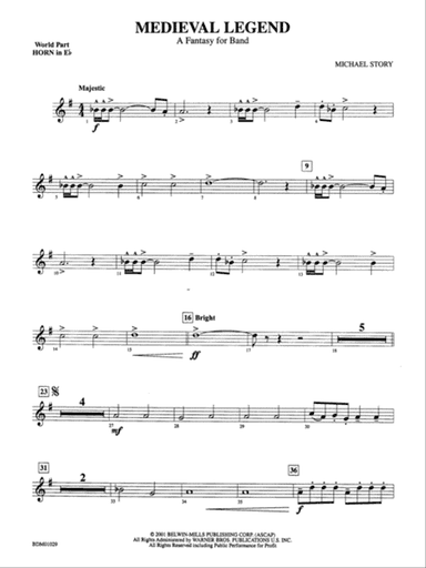 Medieval Legend (A Fantasy for Band): (wp) 1st Horn in E-flat