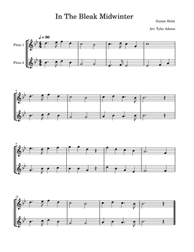 In The Bleak Midwinter (Easy Flute Duet)