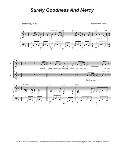 Surely Goodness And Mercy (Duet for Soprano and Tenor solo)
