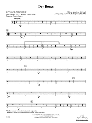 Dry Bones: 1st Percussion