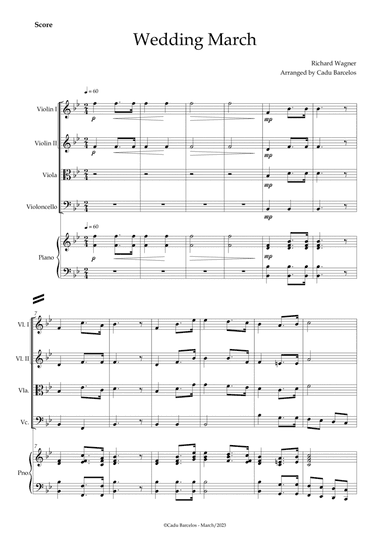 Wedding March (Wagner) Strings Quartet Piano