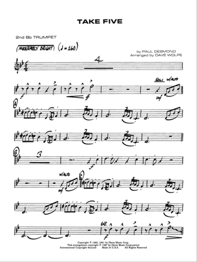 Take Five: 2nd B-flat Trumpet
