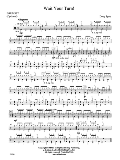 Wait Your Turn!: Drums