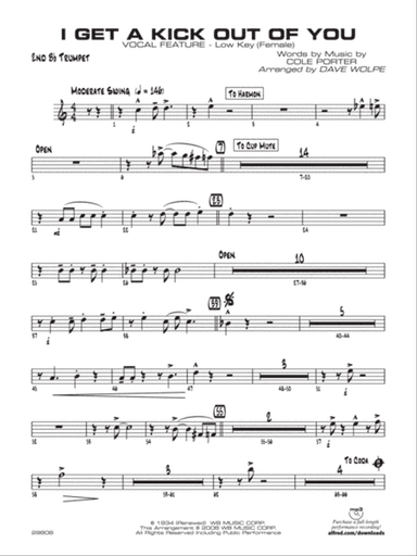 I Get a Kick Out of You: 2nd B-flat Trumpet