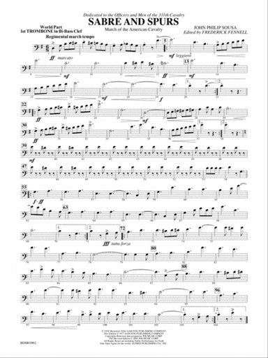 Sabre and Spurs (March of the American Cavalry): (wp) 1st B-flat Trombone B.C.
