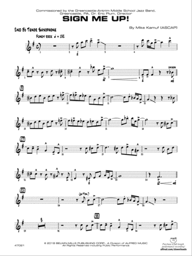 Sign Me Up!: 2nd B-flat Tenor Saxophone