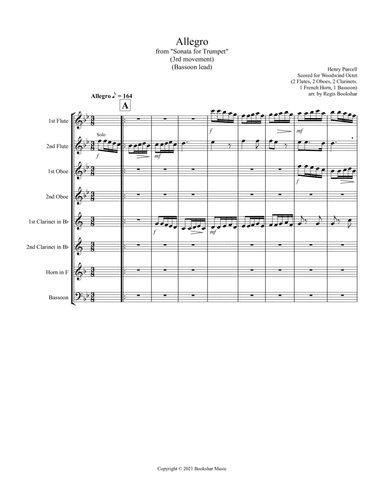 Allegro (from "Sonata for Trumpet") (Bb) (Woodwind Octet - 2 Flutes, 2 Oboes, 2 Clar, 1 Hrn, 1 Basso