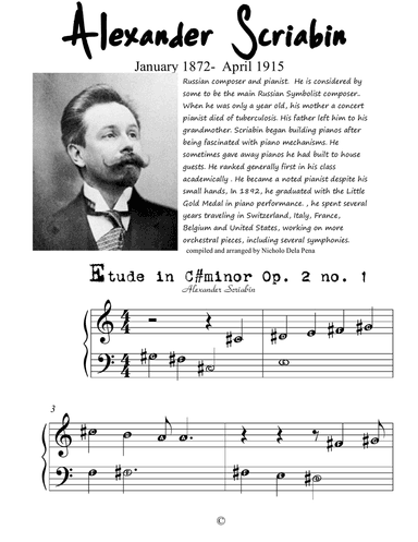 Alexander Scriabin for Begginer Pianist