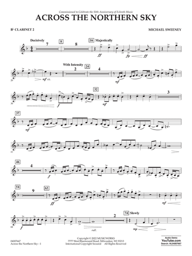 Across The Northern Sky - Bb Clarinet 2