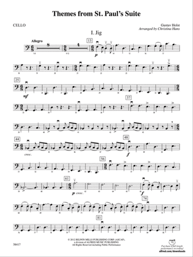 Themes from St. Paul's Suite: Cello