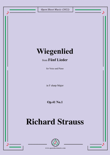 Richard Strauss-Wiegenlied,in F sharp Major,Op.41 No.1