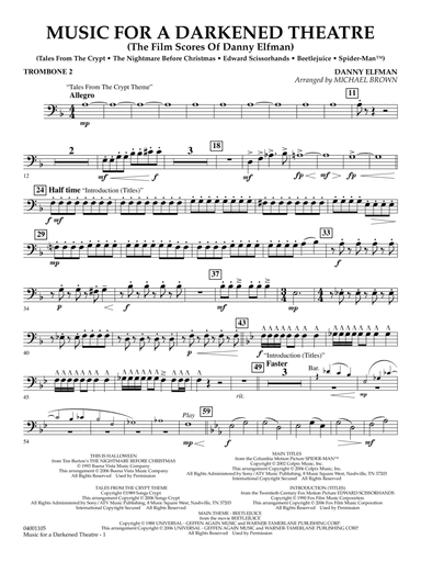 Music for a Darkened Theatre (The Film Scores of Danny Elfman) (arr. Brown) - Trombone 2