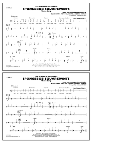 Spongebob Squarepants (Theme Song) (arr. Paul Lavender) - Cymbals