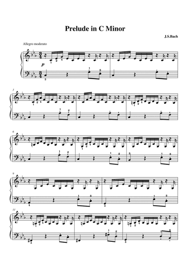 Bach Prelude in C Minor BWV 999