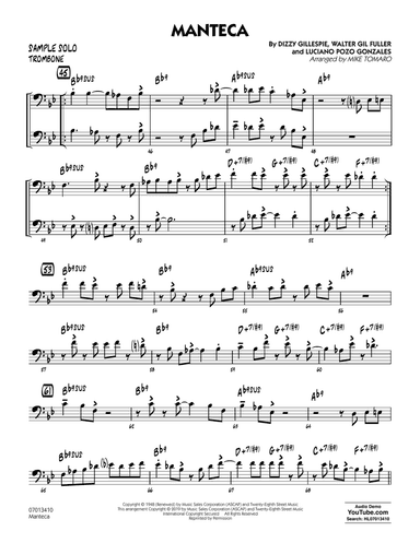Manteca (arr. Mike Tomaro) - Sample Solo - Trombone