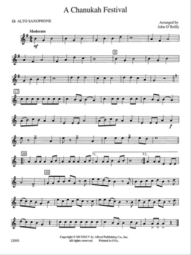 A Chanukah Festival: E-flat Alto Saxophone