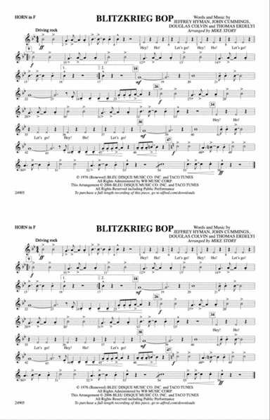 Blitzkrieg Bop: 1st F Horn
