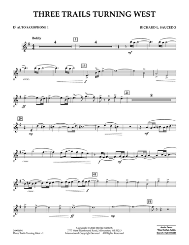 Three Trails Turning West - Eb Alto Saxophone 1