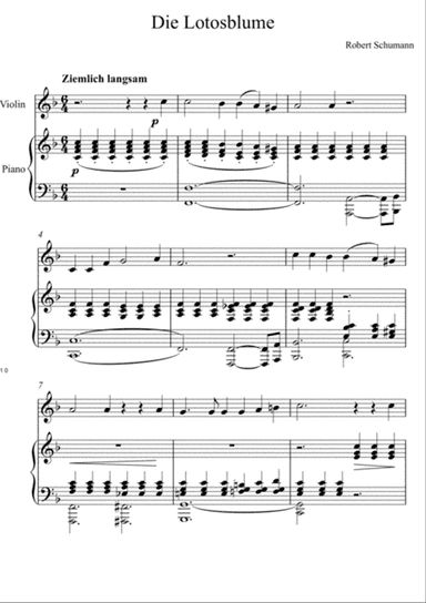 Robert Schumann - Die Lotosblume (Violin Solo)