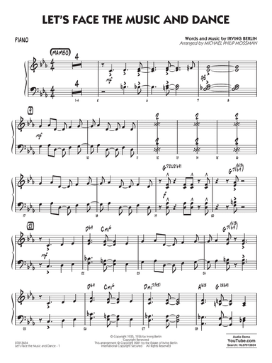 Let's Face the Music and Dance (arr. Michael Philip Mossman) - Piano