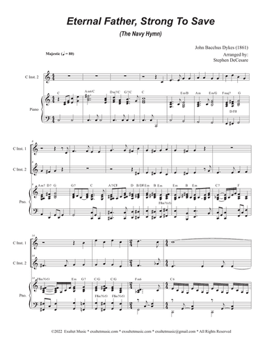 Eternal Father, Strong To Save (The Navy Hymn) (Duet for C-Instruments)