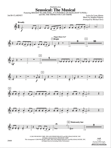 Seussical: The Musical: 2nd B-flat Clarinet